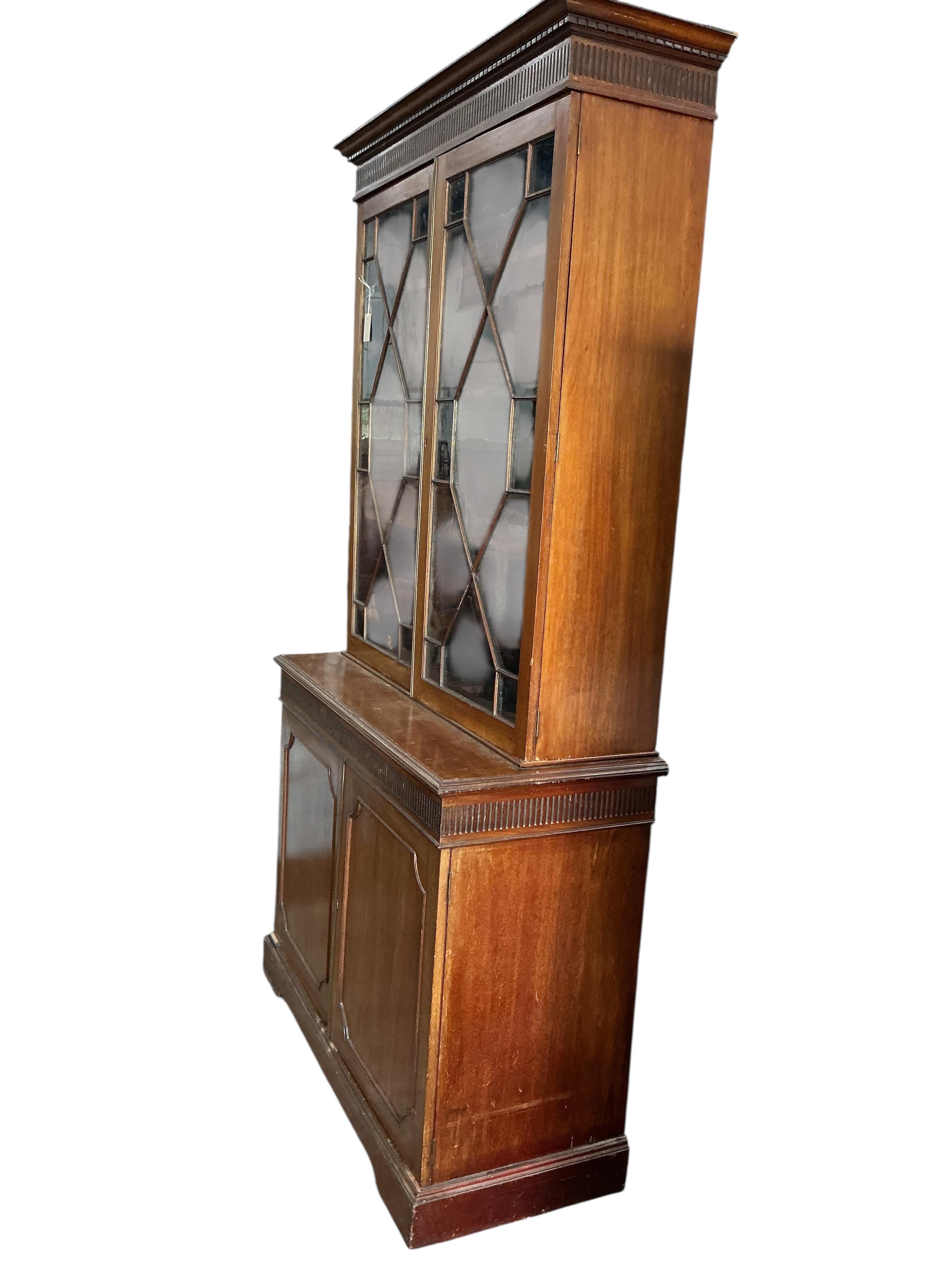 An Edwardian George III style mahogany library bookcase, width 121cm, depth 52cm, height 244cm